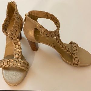 Gold Adrienne Vittadini Heel Sandals